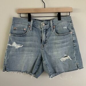 GAP Girlfriend Short Mid Rise Blue Denim Jeans Cut Off Women's Size 26/2R 5"rise